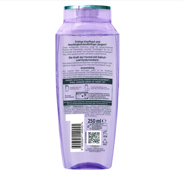 L'ORÉAL PARIS ELVITAL Shampoo Hydra Hyaluronic Pure, 250 ml