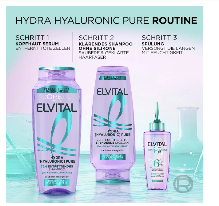 L'ORÉAL PARIS ELVITAL Shampoo Hydra Hyaluronic Pure, 250 ml