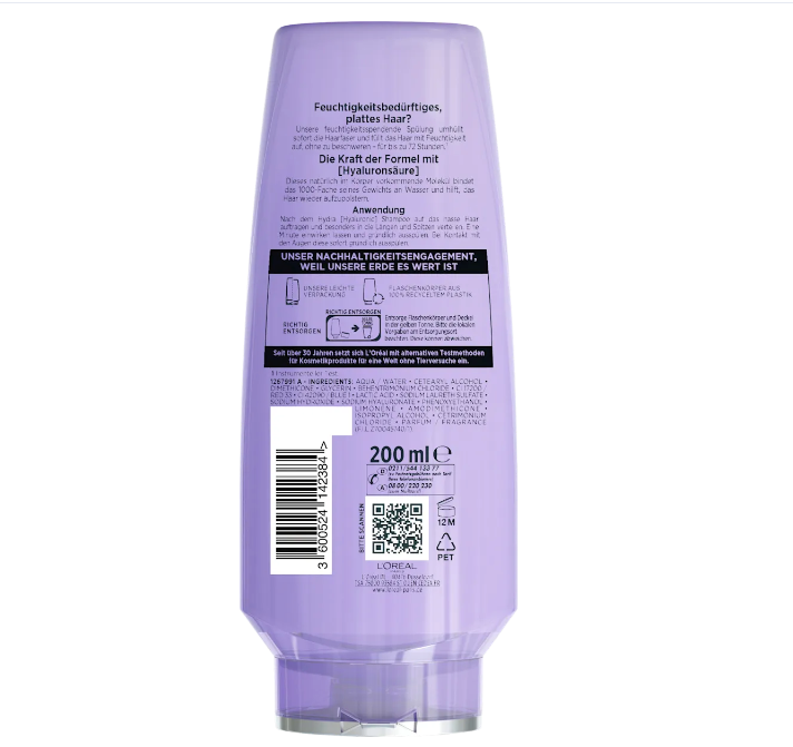 L'ORÉAL PARIS ELVITAL Hydra Hyaluronic Conditioner, moisture-sealing, 200 ml
