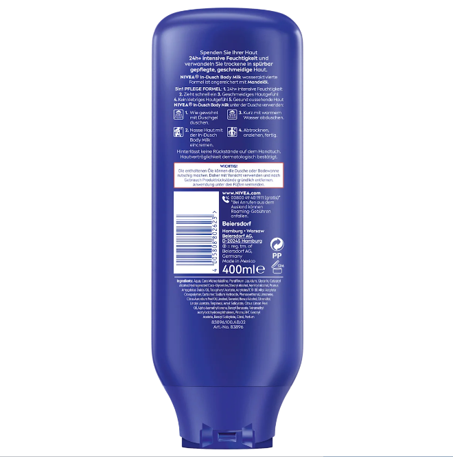 NIVEA In-shower body milk, 0.4 l