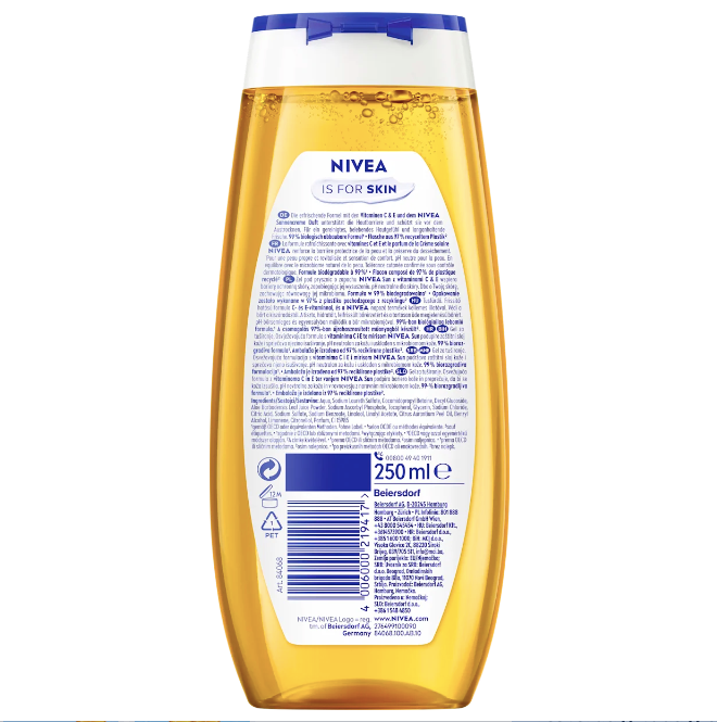 NIVEA Summer Happiness shower gel, 250 ml