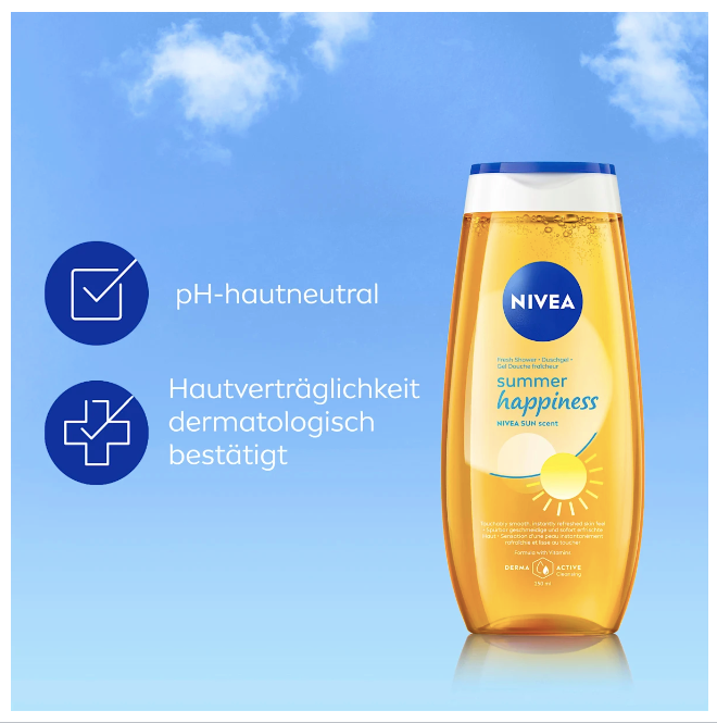 NIVEA Summer Happiness shower gel, 250 ml
