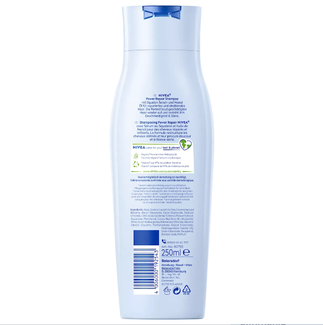 NIVEA Power Repair Shampoo, 250 ml