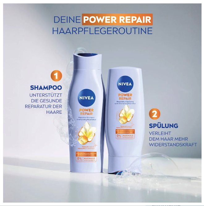 NIVEA Power Repair Shampoo, 250 ml