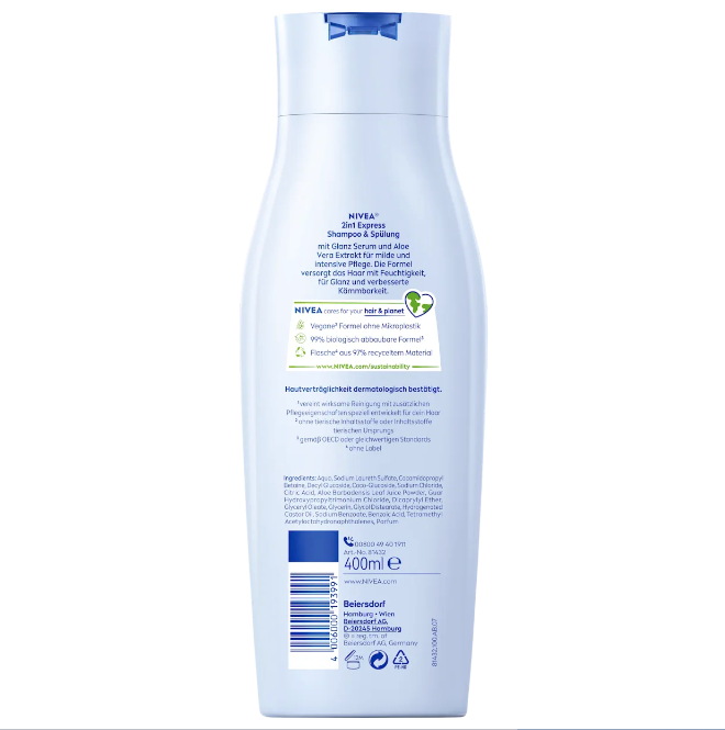 NIVEA Shampoo & Conditioner Express 2in1, 400 ml