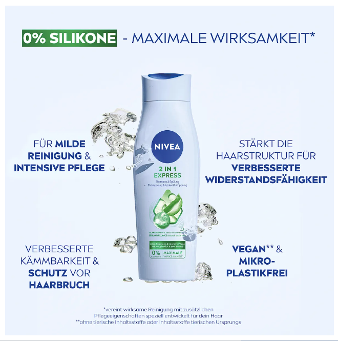 NIVEA Shampoo & Conditioner Express 2in1, 400 ml