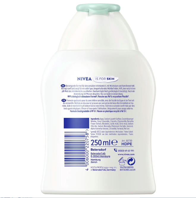 NIVEA Intimate Care Wash Lotion Intimo Mild Fresh, 250 ml