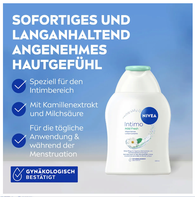 NIVEA Intimate Care Wash Lotion Intimo Mild Fresh, 250 ml