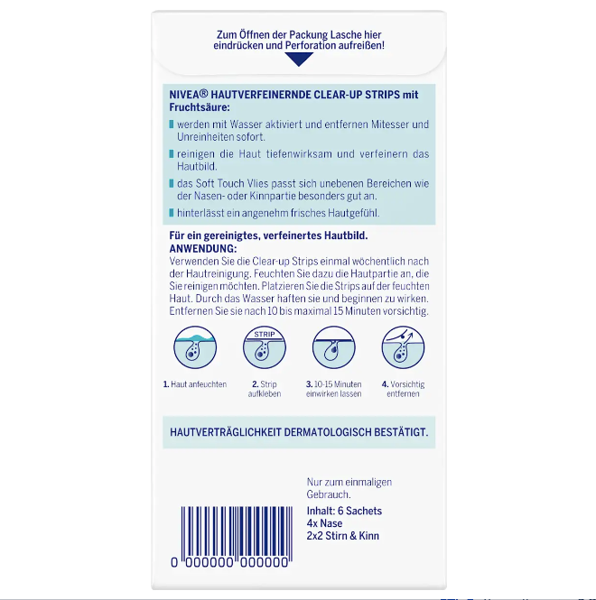 NIVEA Nosestrips Clear-Up skin-refining, 6 pieces