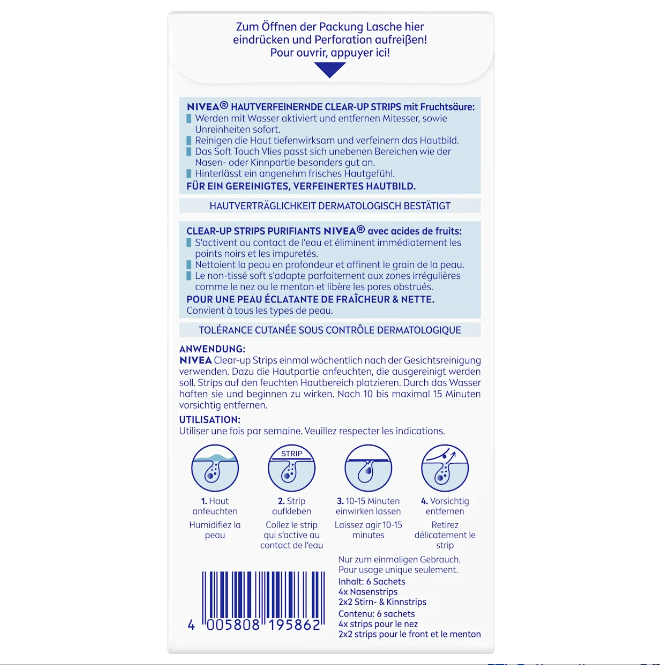 NIVEA Nosestrips Clear-Up skin-refining, 6 pieces