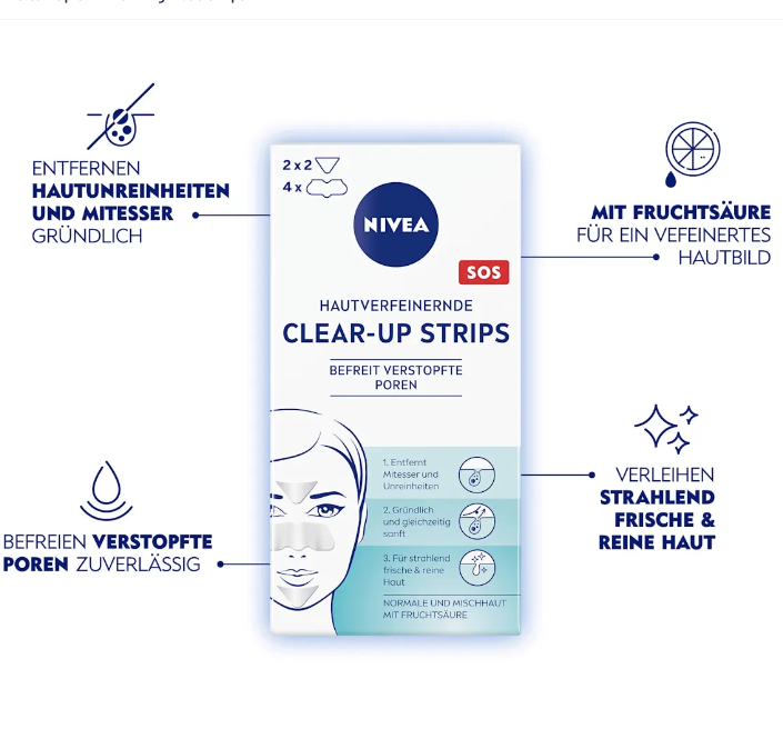 NIVEA Nosestrips Clear-Up skin-refining, 6 pieces