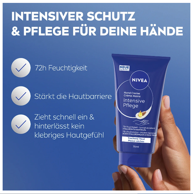 NIVEA Intensive hand cream for dry skin, 75 ml