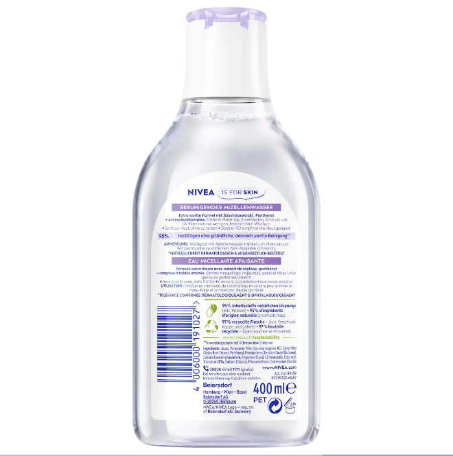 NIVEA Micellar water, soothing, 400 ml