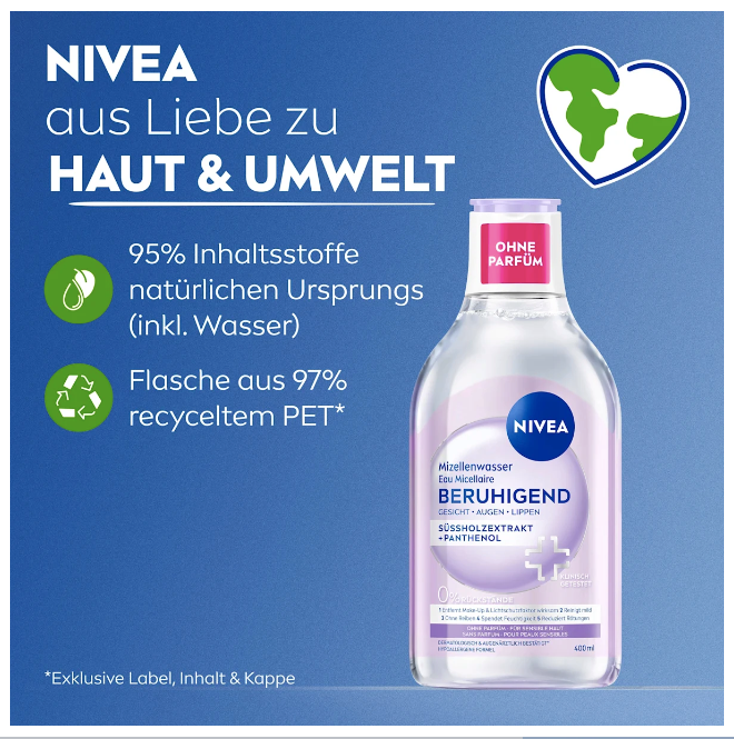 NIVEA Micellar water, soothing, 400 ml