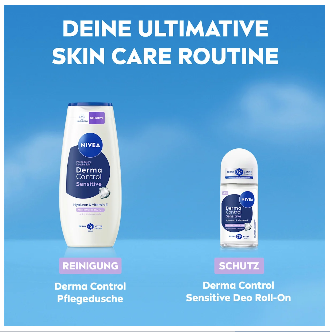 NIVEA Derma Control Sensitive Shower Gel, 250 ml
