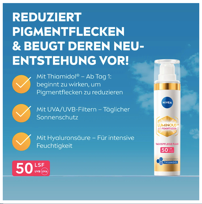 NIVEA Facial fluid Cellular Luminous 630 Anti-Pigmentation SPF 50, 40 ml