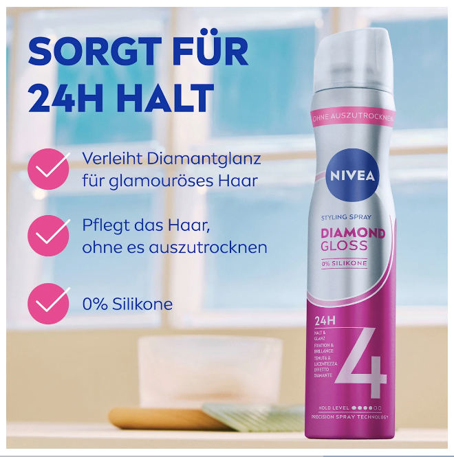 NIVEA Haarspray Diamond Gloss, 250 ml