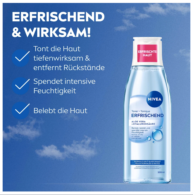 NIVEA Refreshing facial toner, 200 ml