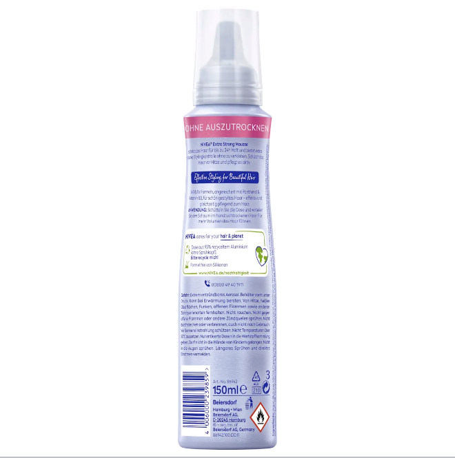 NIVEA Extra Strong Hair Mousse, 150 ml