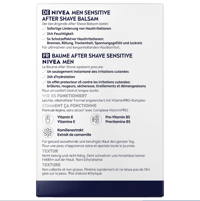 NIVEA MEN After Shave Balm Sensitive, 100 ml
