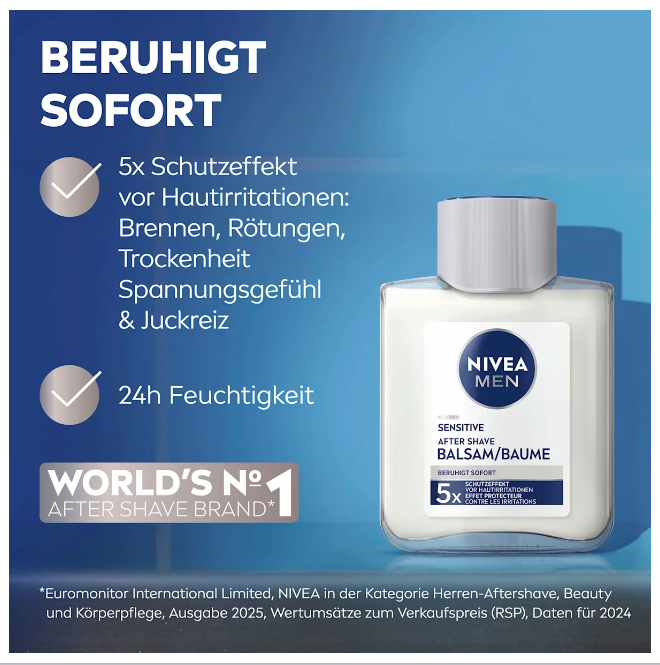 NIVEA MEN After Shave Balm Sensitive, 100 ml