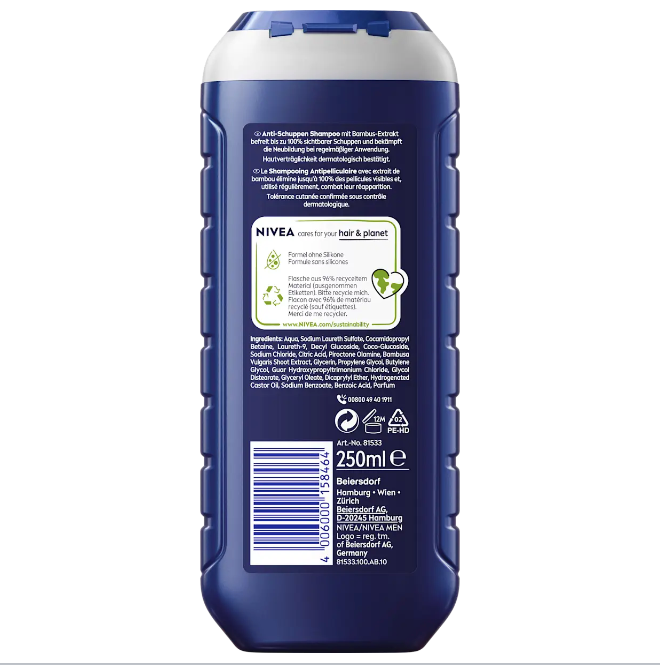 NIVEA MEN Anti-dandruff shampoo, 250 ml