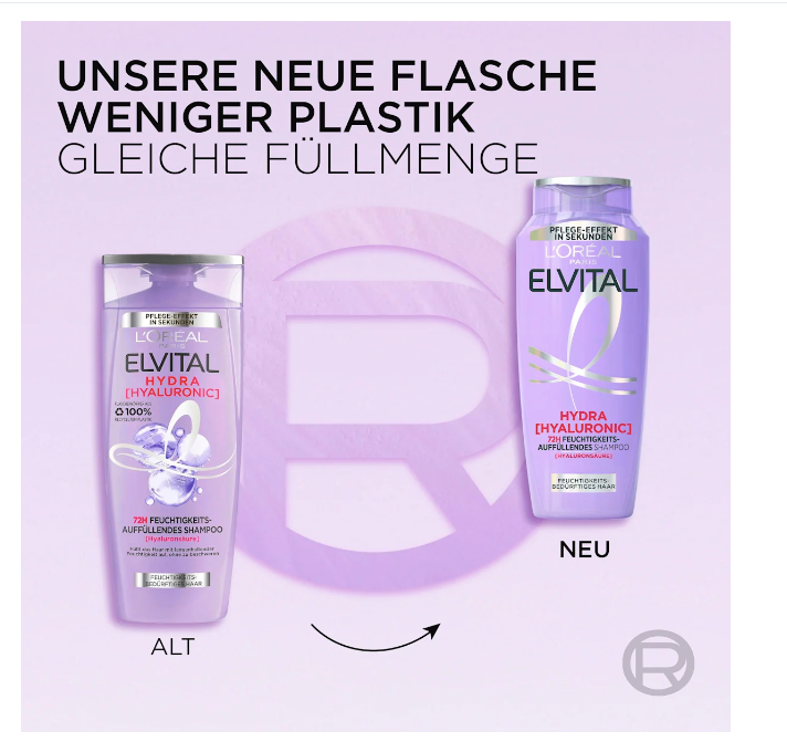 L'ORÉAL PARIS ELVITAL Hydra Hyaluronic Shampoo, moisture-replenishing, 400 ml